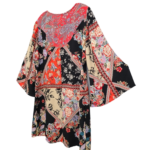 Nwot Anthropologie Fig and Flower Boho Split Bell Longsleeve Blk - Picture 12 of 17